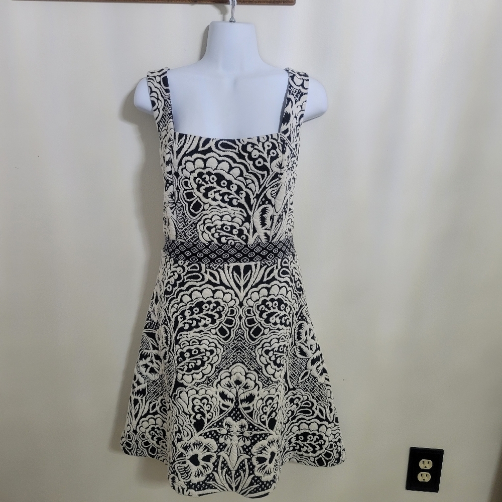 Ett:twa By Anthropologie Women’s Black and White A-line Dress Sz L